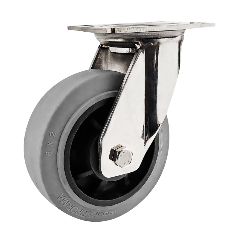 重型不锈钢防静电脚轮4寸5寸6寸8寸不锈钢tpr静音轮万向轮导电轮 - 图3