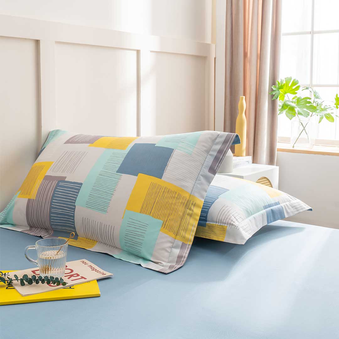 愉悦之家空气柔软抗菌四件套裸睡春秋纯棉被套四件套100全棉简约