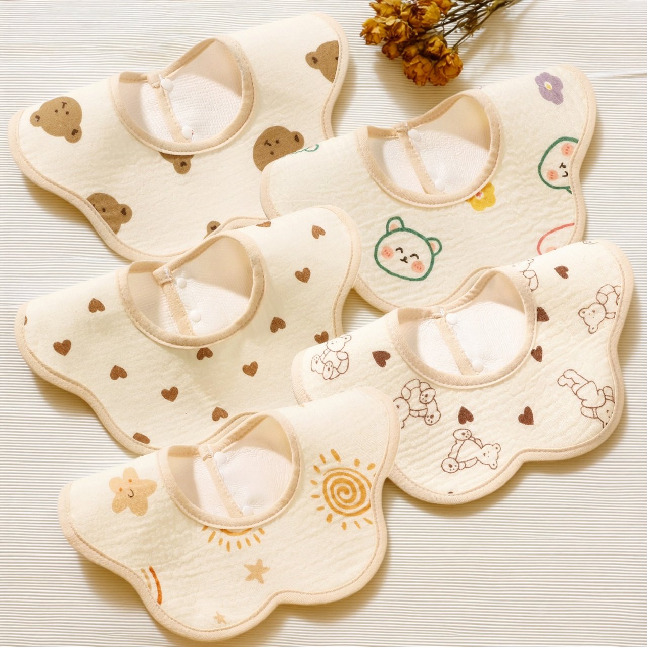 婴儿防水口水巾360度旋转宝宝纯棉纱布围嘴新生儿口水兜四季款,淘宝优惠券,粉丝福利购,淘宝优惠卷