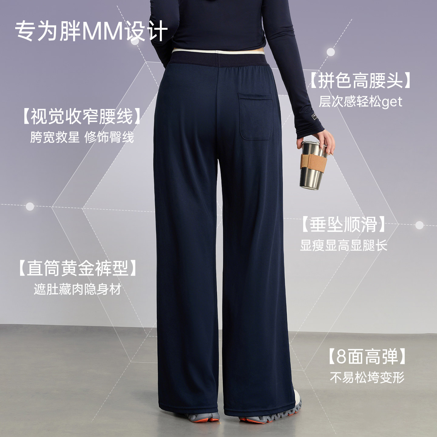 大码胖MM垂感女宽松跑步健身速干瑜伽休闲运动卫裤阔腿拼色长裤秋,淘宝优惠券,粉丝福利购,淘宝优惠卷