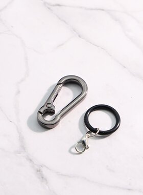 金属弹簧扣钥匙扣环黑色软胶圆圈衔接扣包包挂饰扣替换件公仔挂扣