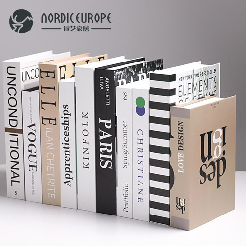 简约现代假书仿真书装饰品道具摆设模型北欧风格创意客厅书柜摆件 - 图0