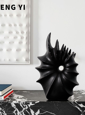 海螺花瓶异形陶瓷花器摆件高档