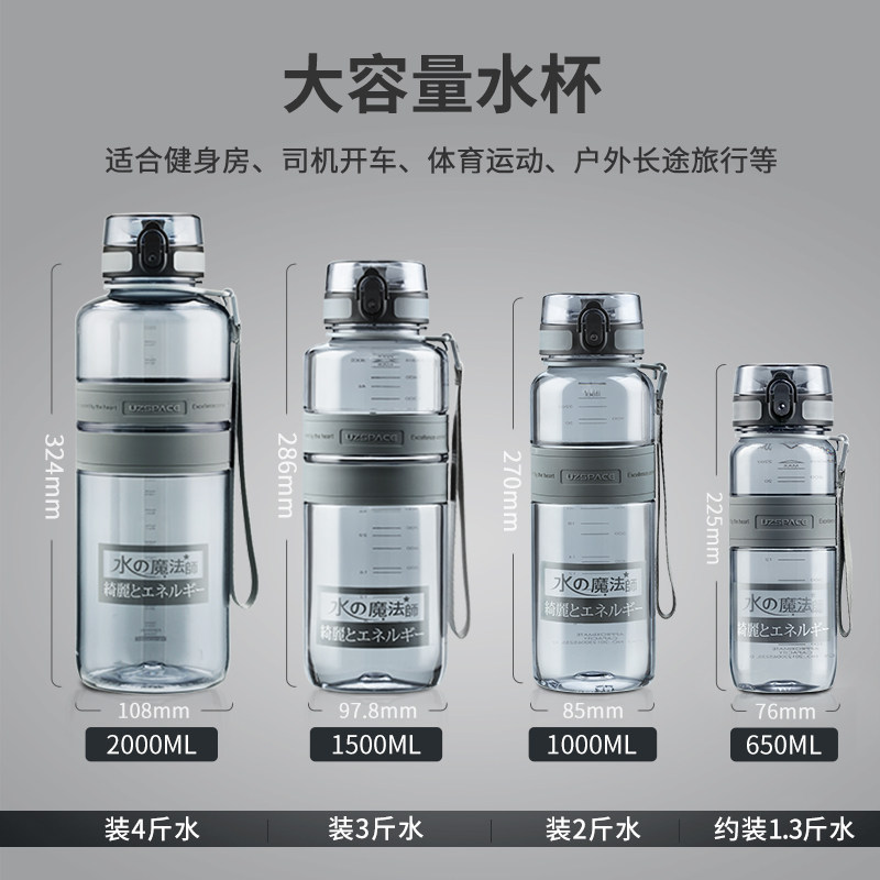 uzspace优之水之魔法师水杯食品级2l大容量塑料水杯耐高温可泡茶,淘宝优惠券,粉丝福利购,淘宝优惠卷