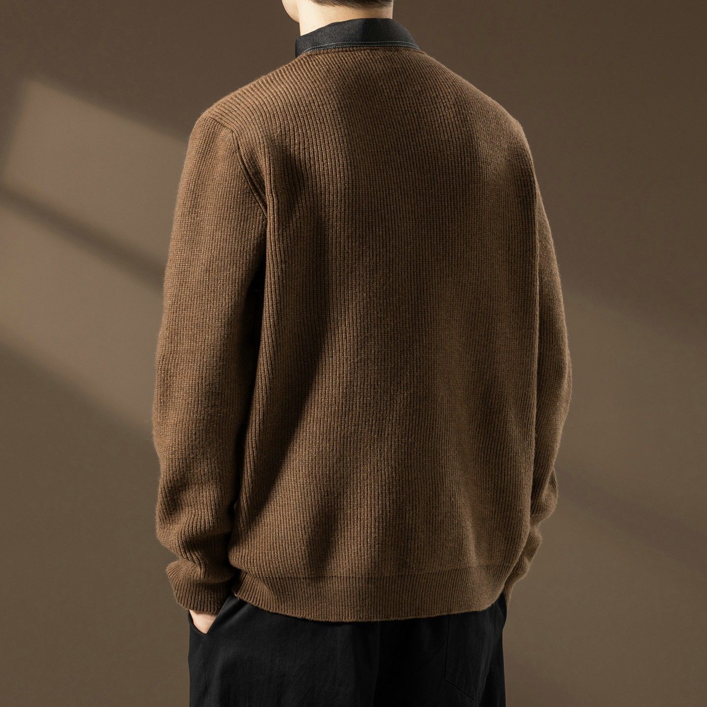 高端假两件毛衣男士秋冬季潮流宽松保暖保暖上衣衬衫领打底针织衫,淘宝优惠券,粉丝福利购,淘宝优惠卷