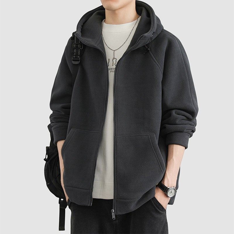 外套男秋冬季双面绒卫衣开衫连帽摇粒绒痞帅加厚加绒保暖夹克秋装,淘宝优惠券,粉丝福利购,淘宝优惠卷