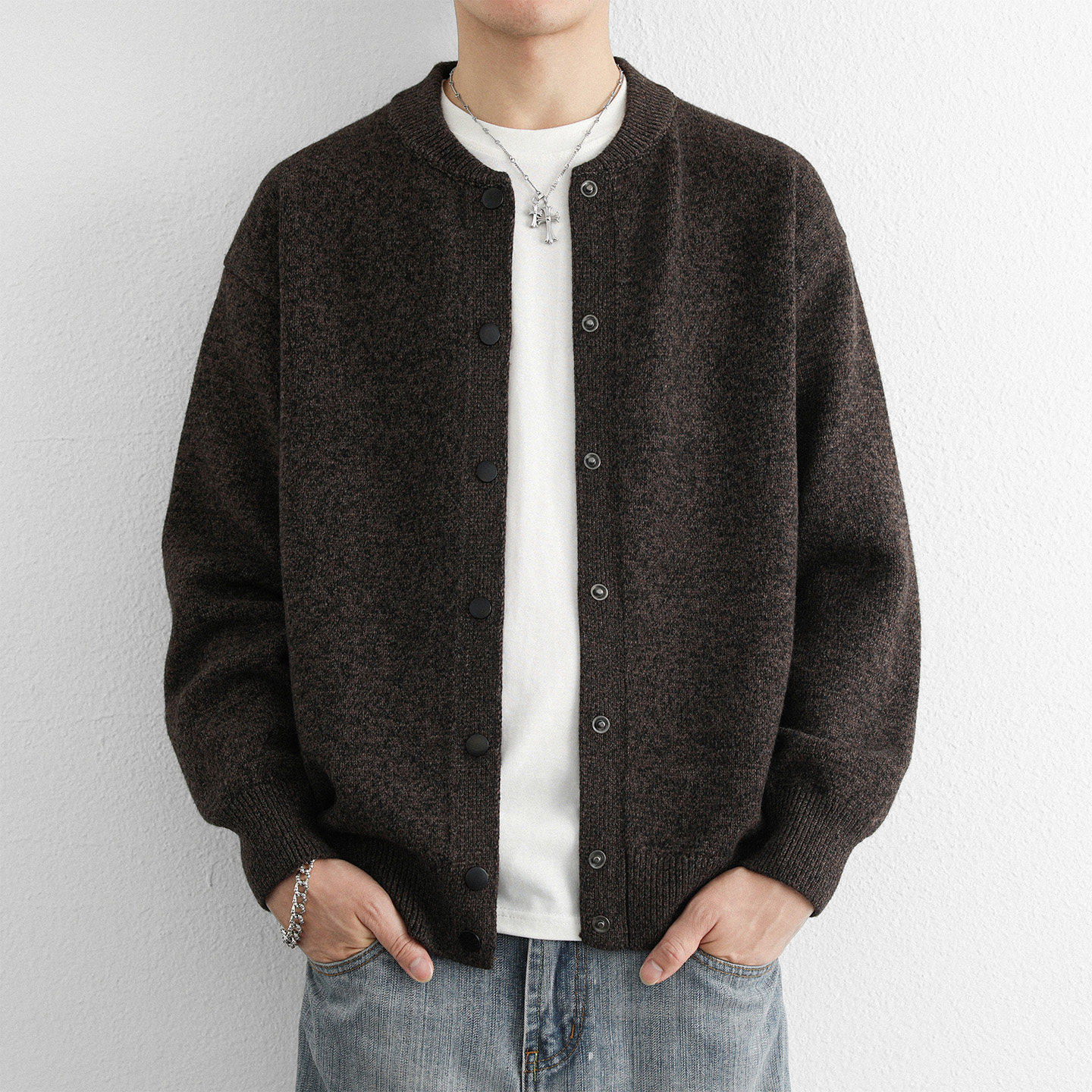 重磅针织开衫外套男款秋冬季美式复古情侣款毛衣慵懒风宽松可外穿,淘宝优惠券,粉丝福利购,淘宝优惠卷