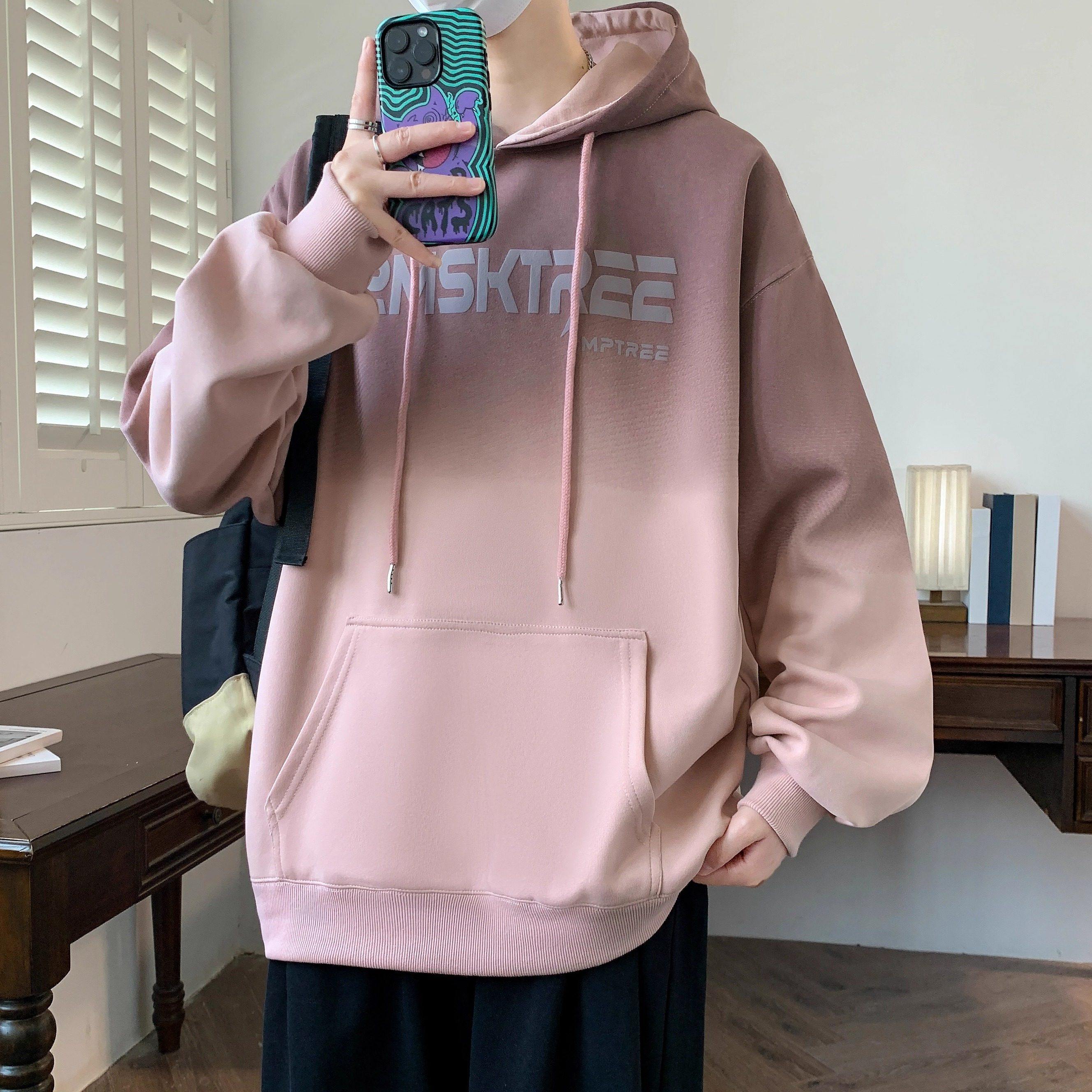 秋冬新款青少年酷帅渐变色连帽卫衣加绒外套男生长袖学生帅气上衣,淘宝优惠券,粉丝福利购,淘宝优惠卷