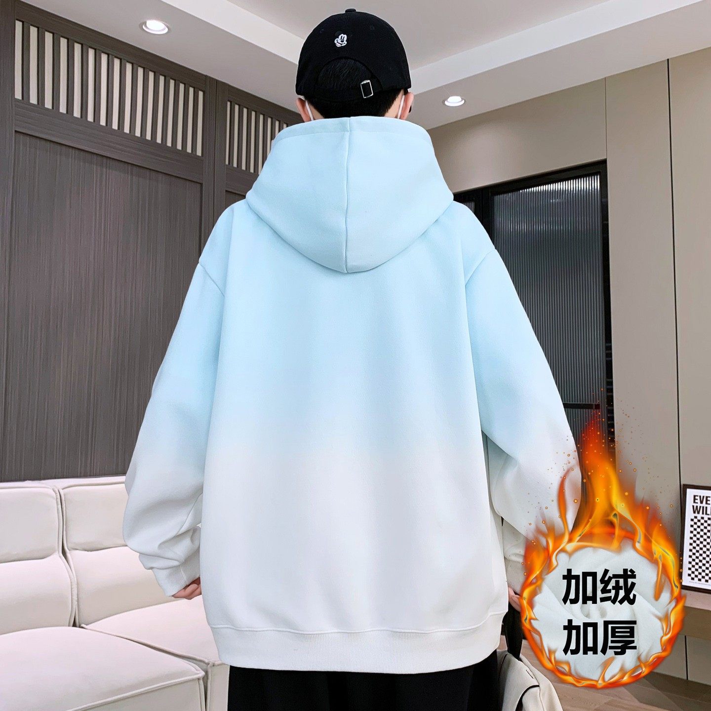 2025新款初高中学生卫衣加绒加厚男孩连帽长袖上衣青少年帅气外套,淘宝优惠券,粉丝福利购,淘宝优惠卷