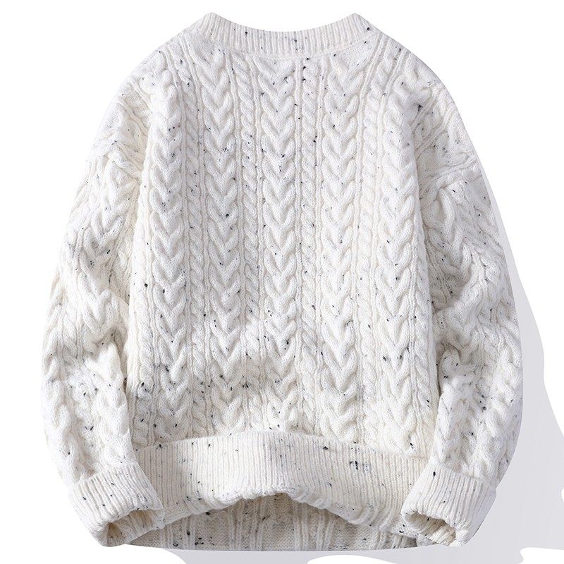 麻花圆领毛衣男士秋冬季2025新款线衣宽松加厚保暖针织打底衫,淘宝优惠券,粉丝福利购,淘宝优惠卷