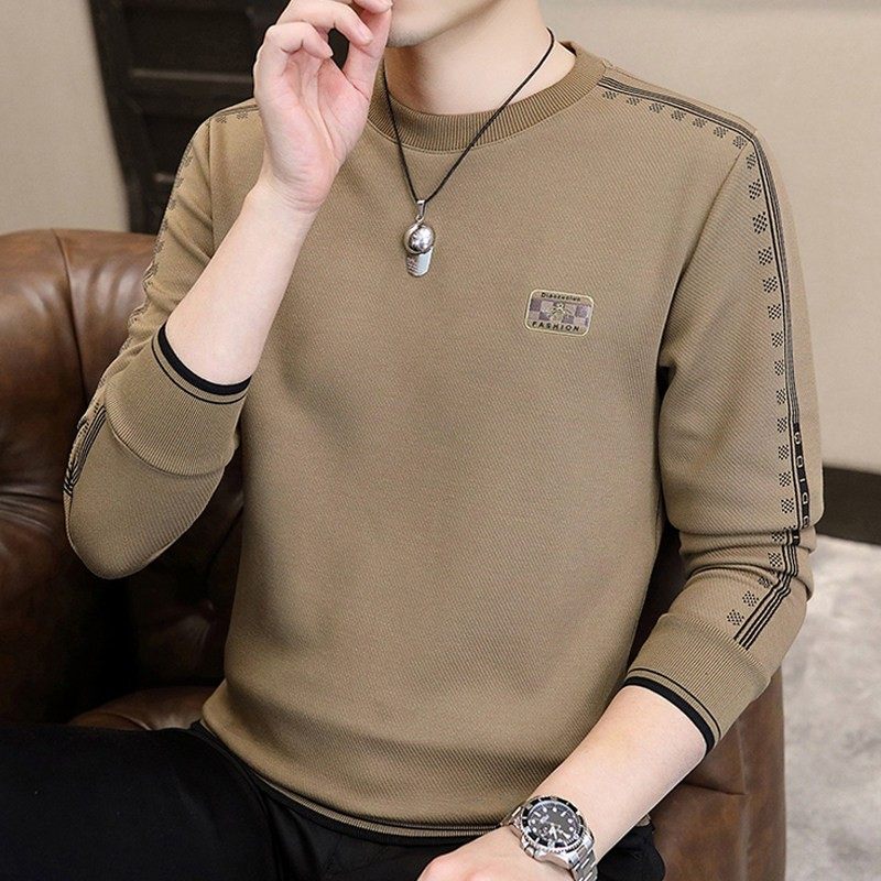 秋冬季卫衣男潮牌百搭内搭打底衫春秋2025新款男装长袖t恤上衣服,淘宝优惠券,粉丝福利购,淘宝优惠卷
