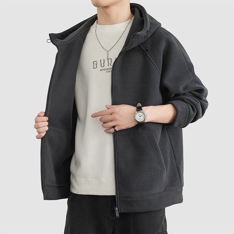 外套男秋冬季双面绒卫衣开衫连帽摇粒绒痞帅加厚加绒保暖夹克秋装,淘宝优惠券,粉丝福利购,淘宝优惠卷