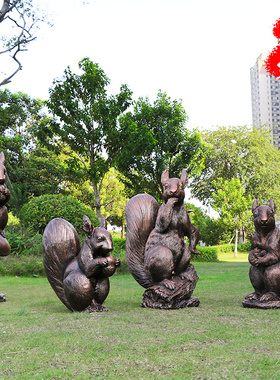 艺家乡售楼处仿铜松鼠雕塑