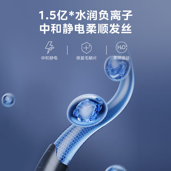 美的1.5亿负离子电吹风家用护发吹风筒吹风机AJ0503节生日礼物荐