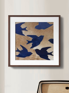 真牛皮手工装饰画中古风艺术挂画