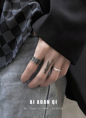 男生钛钢复古不掉色个性图腾戒指