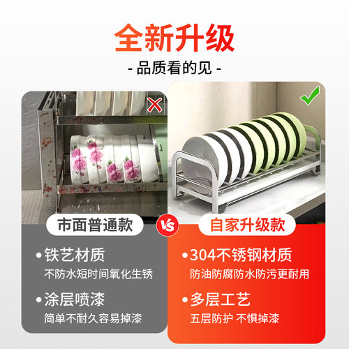 碗碟收纳架不锈钢沥水碗盘架抽屉柜内沥碗架厨房橱柜碟子盘子收纳-图1