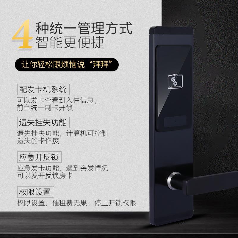 酒店宾馆智能门锁简约IC磁卡刷卡感应锁出租公寓系统管理公寓锁 - 图0