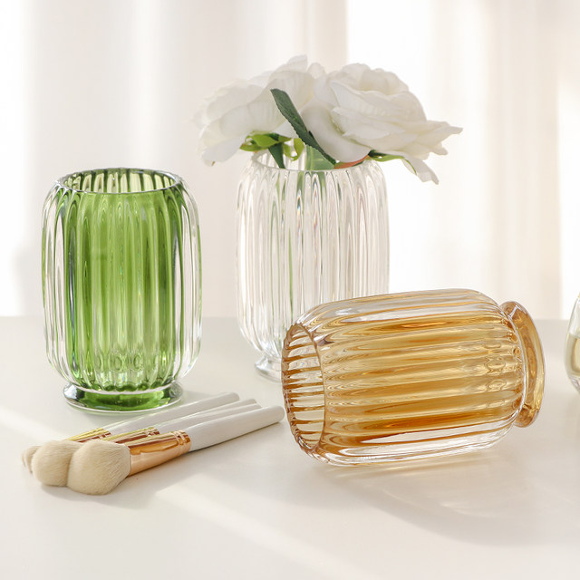 Glass Makeup Brush Storage Bucket Comb Pen Holder Advanced