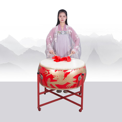 牛皮鼓大鼓儿童敲鼓中国红鼓成人锣鼓龙鼓舞蹈教学节奏鼓演出堂鼓 - 图2
