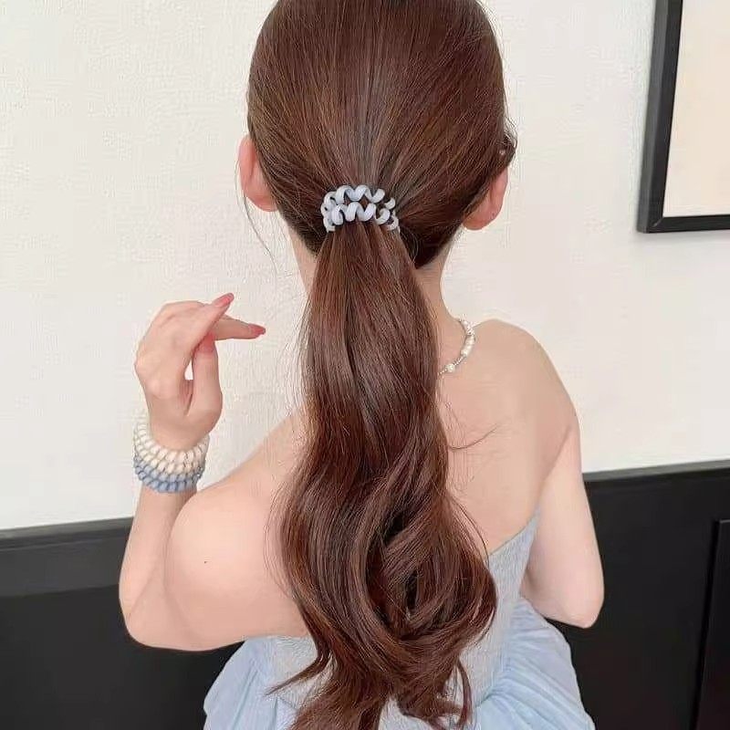 磨砂电话线发圈女高弹力耐用扎头发橡皮筋头绳2024马尾不伤发头饰,淘宝优惠券,粉丝福利购,淘宝优惠卷