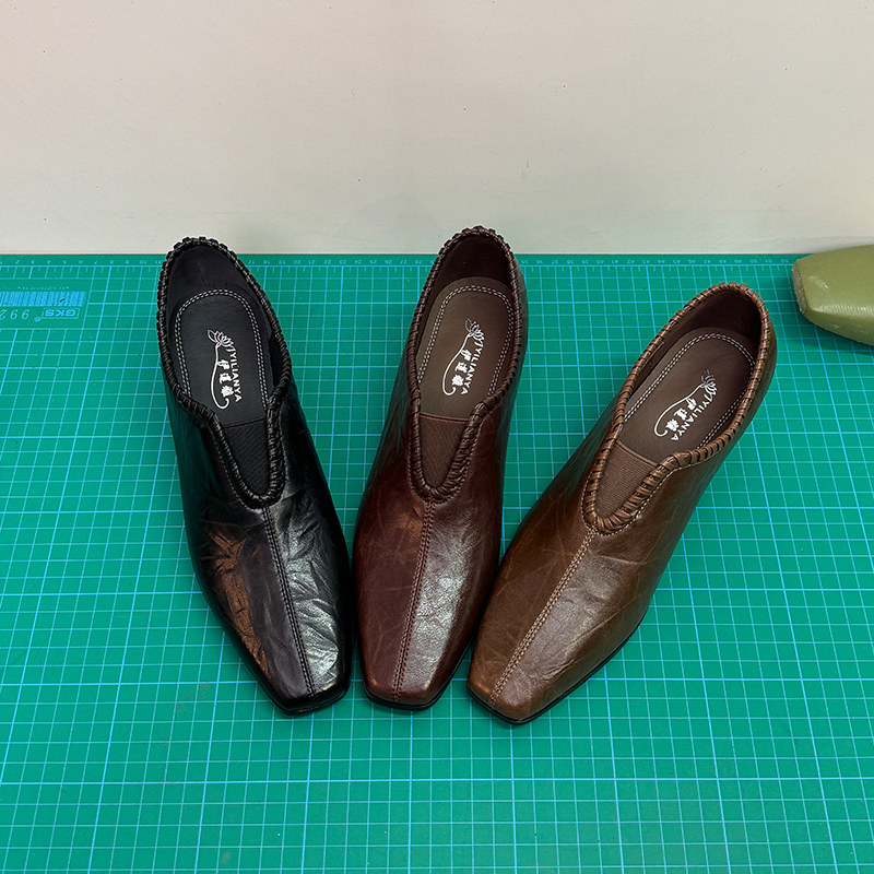 小众风设计风深口单鞋女大码2026春季新款手工女鞋子咖啡色小皮鞋,淘宝优惠券,粉丝福利购,淘宝优惠卷