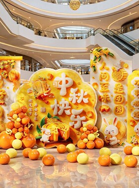 国庆中秋KT板背景板打卡布置