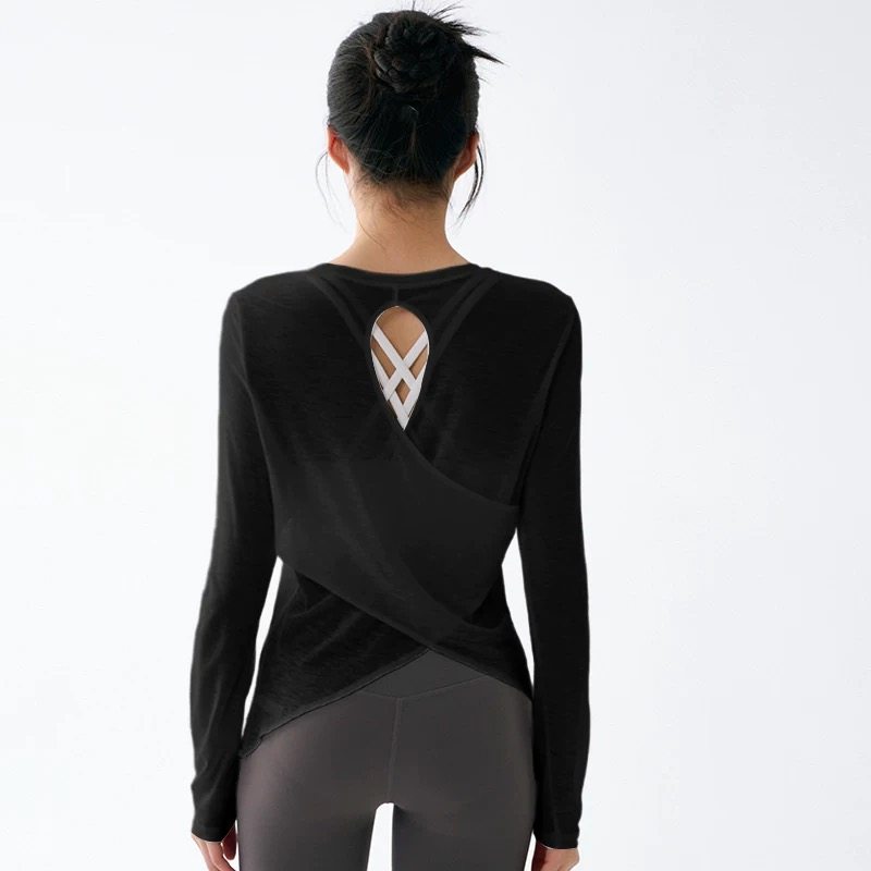 新款运动上衣瑜伽服女长袖T恤速干健身普拉提训练服跑步宽松罩衫,淘宝优惠券,粉丝福利购,淘宝优惠卷