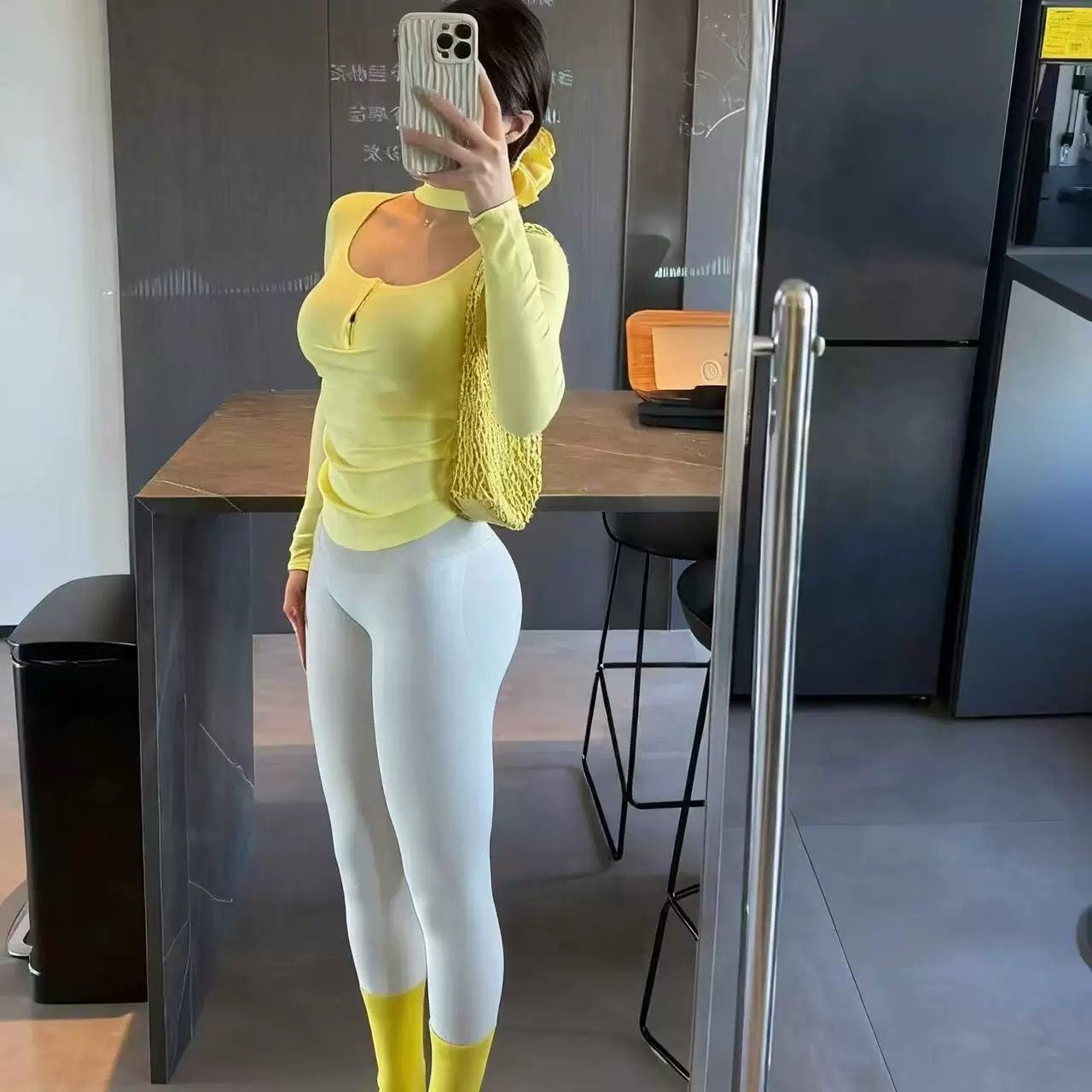 运动健身服女带胸垫外穿挂脖瑜伽服上衣通勤百搭长袖T恤健身裤,淘宝优惠券,粉丝福利购,淘宝优惠卷