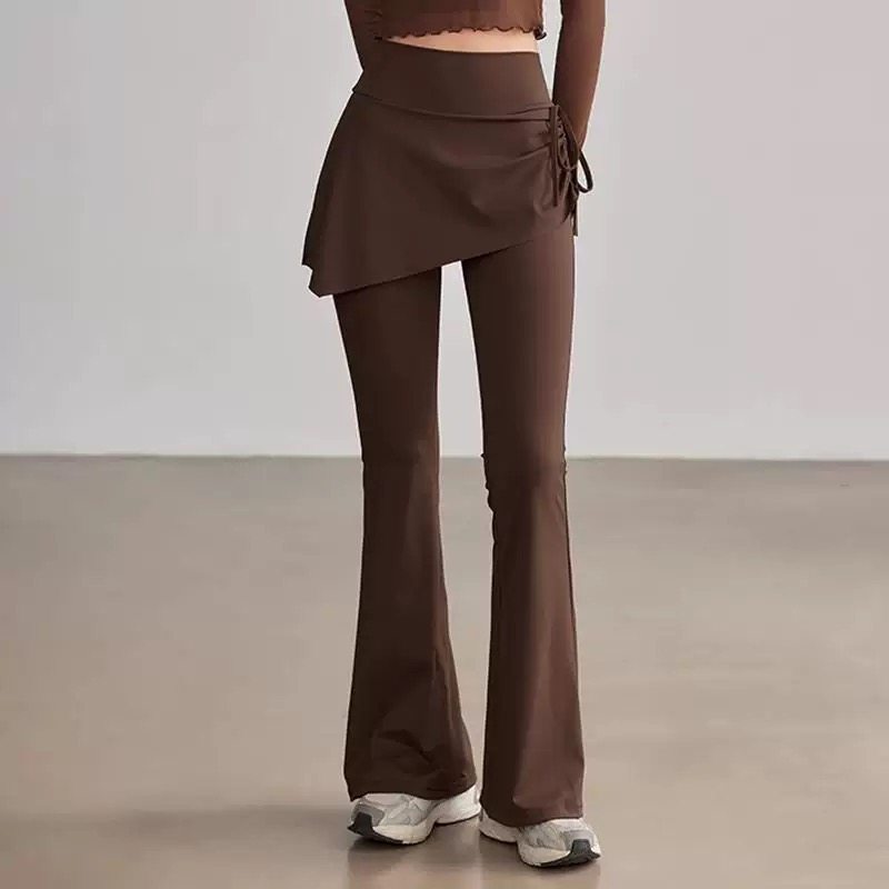 假两件瑜伽裤女高腰提臀健身裤无尴尬微喇裤跑步训练高弹运动长裤,淘宝优惠券,粉丝福利购,淘宝优惠卷