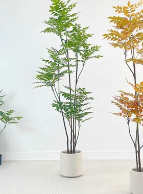 仿真绿植漆木树室内客厅盆栽落地植物香椿树家居装饰摆件高端轻