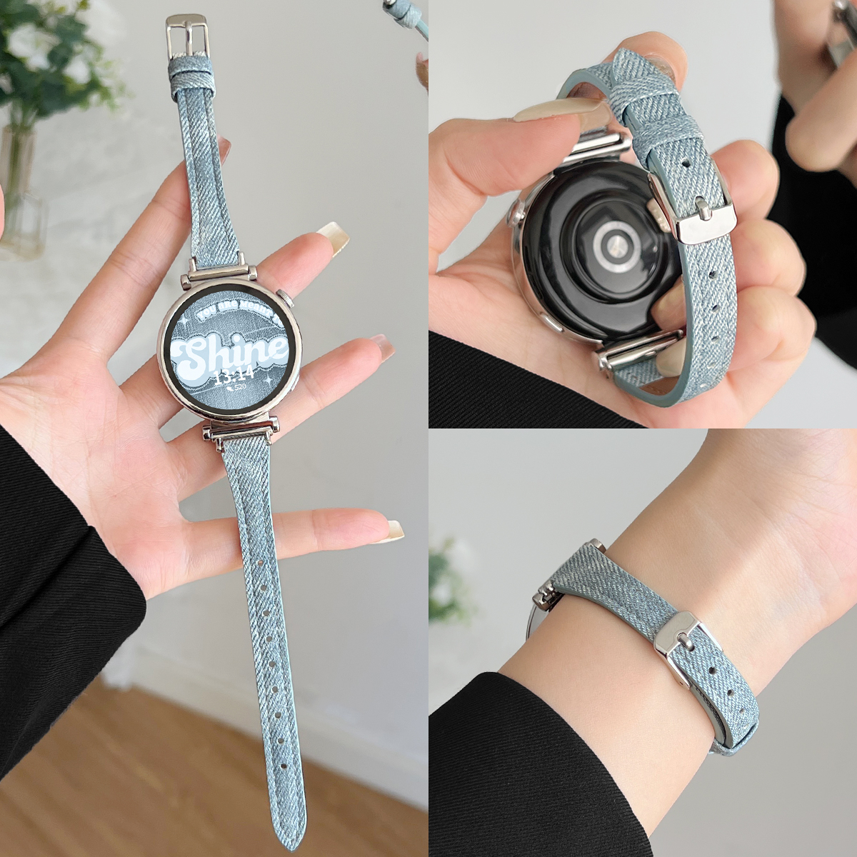适用小米watchs4手表带链创意牛仔xiaomi watchs4sport女款新款智能运动手表s3/2腕带41mm女士专用高级感表链 - 图0