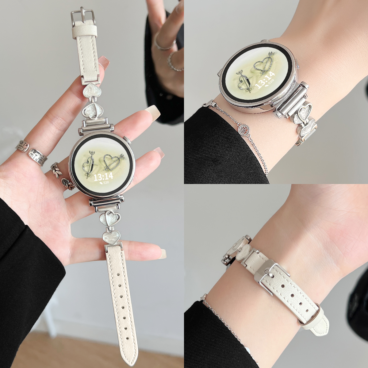 适用小米watchs4手表带链真皮新款xiaomi watchs4sport创意女款s3智能运动手表color2腕带女士高级感41mm专用 - 图3