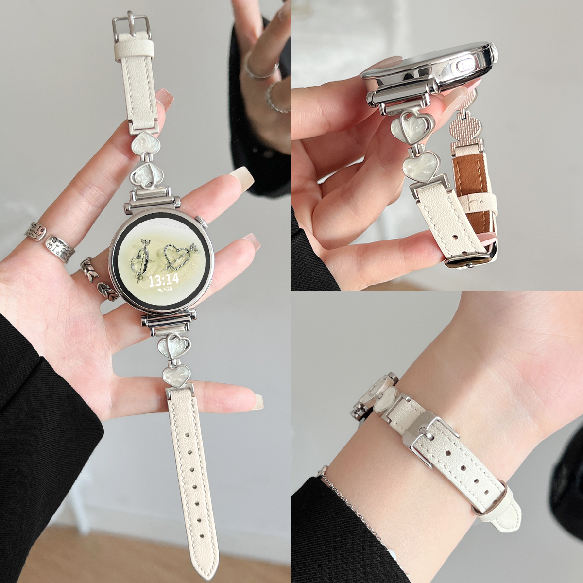 适用小米watchs4手表带链真皮新款xiaomi watchs4sport创意女款s3智能运动手表color2腕带女士高级感41mm专用 - 图0