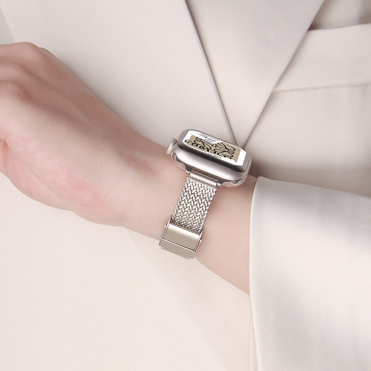 适用华为watch fit4手表带链创意金属4pro新款智能运动腕表watchfit3手表链女生2手环腕带高级感系列女款夏天 - 图3