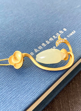 天然新疆和田玉白玉兰花吊坠 羊脂玉挂件毛衣链 和田碧玉莲花项链