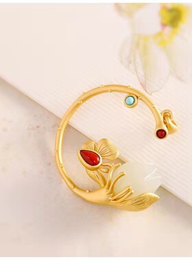 宫廷中国潮风典雅复古法金项链