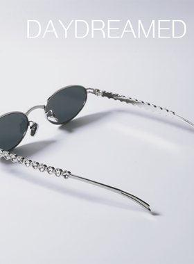 椭圆形UV400小众镶钻潮太阳眼镜