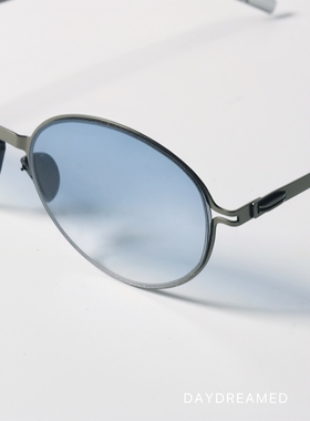 超薄超轻UV400椭圆形小众墨镜