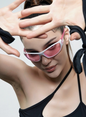 赛博朋克未来感UV400环绕潮墨镜