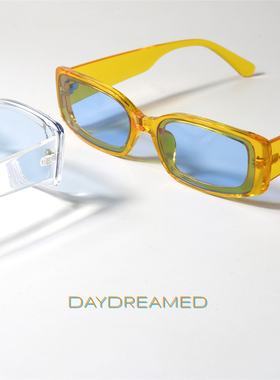 朋克UV400长方形撞色设计墨镜