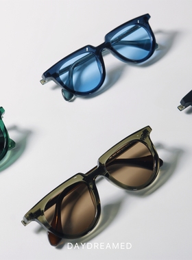 孔雀绿色UV400极简风格太阳眼镜