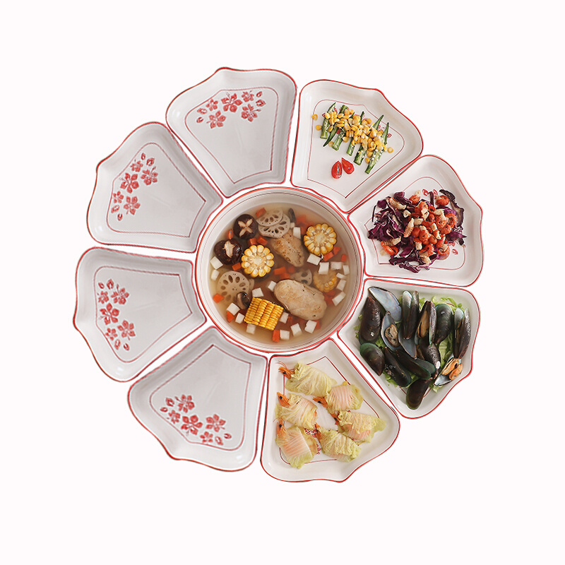 网红团圆拼盘餐具组合过年盘子圆桌菜盘家用年夜饭家庭创意套装 - 图3