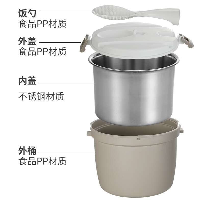 不锈钢保温饭盒双层防烫手提食堂饭盅上班族便携饭桶提锅冰桶汤桶 - 图0