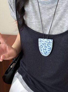 毛衣链清新项链波点豹纹夹女配饰