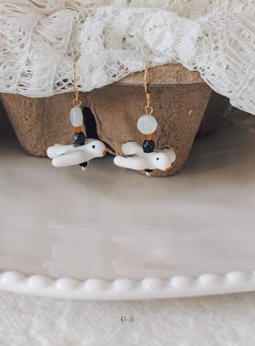 弥亦「动物园」系列白色飞鸟原创设计串珠戒指小众个性童趣指环