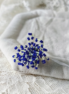 弥亦「璀璨」烟花手工串珠戒指开口圈指环撞色小众饰品