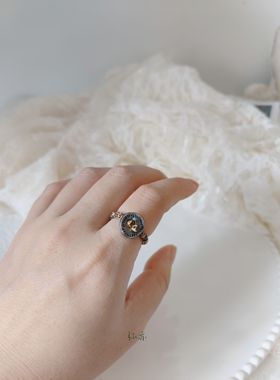 弥亦原创设计vintage复古古董珠风格串珠戒指手工指环合集01