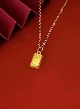 新款金色O字小方砖项链