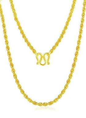 新款麻花金色简约女项链